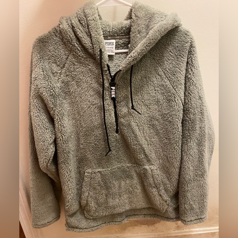 PINK Fluffy Quarter Zip Hoodie